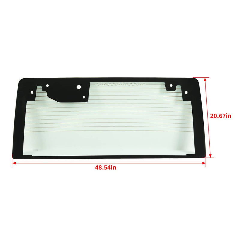 DURAFORCE Rear Back Heated Window Tempered Glass Light Green for Jeep Wrangler JK 2011-17