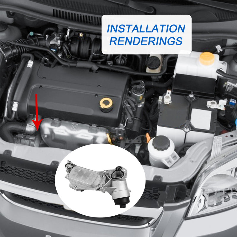 93186324 Engine Oil Cooler with Filter for Chevy Cruze Sonic 1.8L