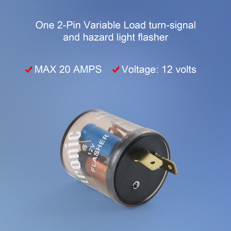 EF32 Flasher 2-Pin Variable LED Turn Signal Blinker Relay 20 Amps 12V