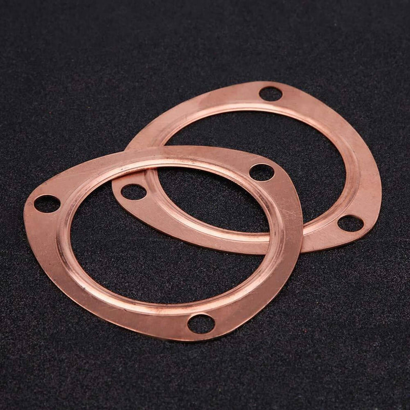 3" Copper Header Exhaust Collector Gaskets Flanges Universal 3 Bolt 2Pcs