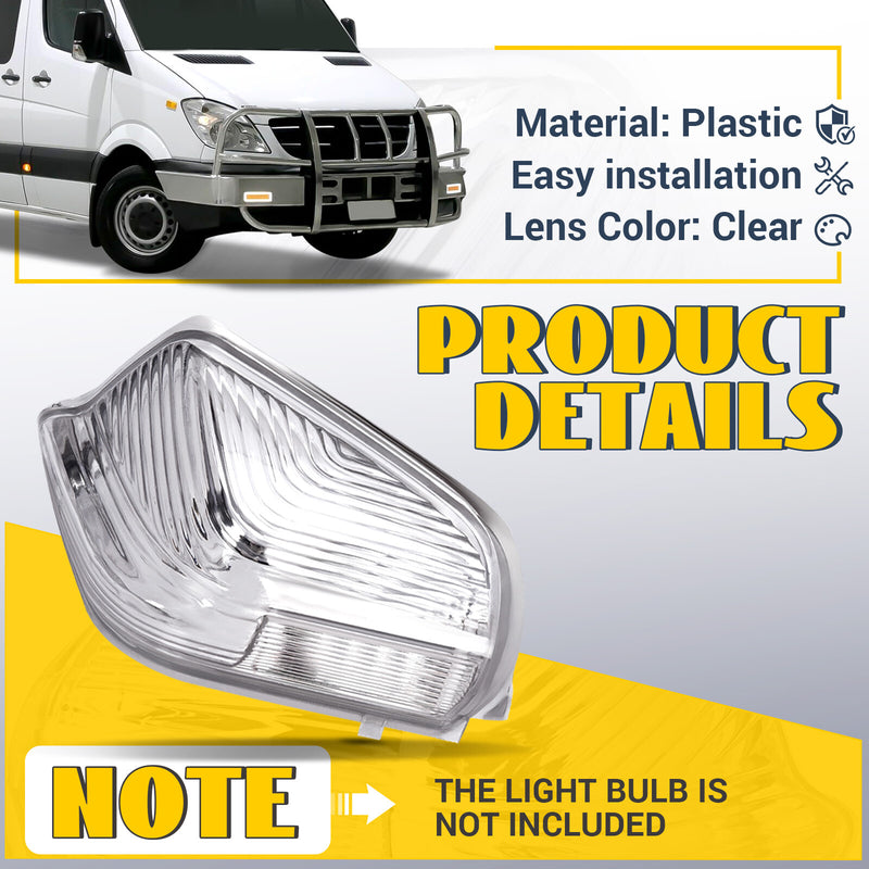 Right Indicator Lens Door Mirror for Mercedes Sprinter 2006-2021 Passenger Side