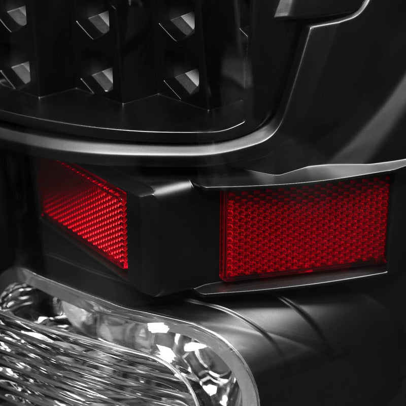 DURAFORCE Full LED Tail Lights Left+Right Black for Toyota Tundra 2007-2013 Pair Set