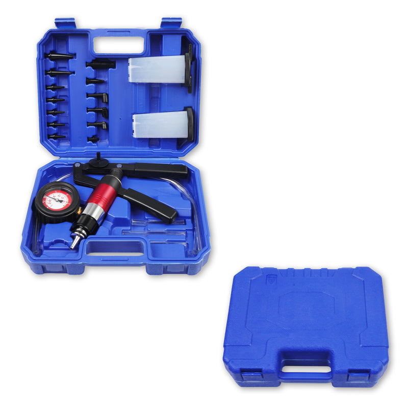 Hand Held Vacuum Pressure Pump Tester Brake Fluid Bleeder Tool 21pcs