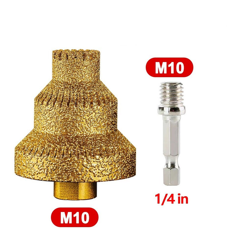 Diamond Step Pagoda Drill Bit 20/35/50mm M10 Thread Hole Opener for Tile Marble