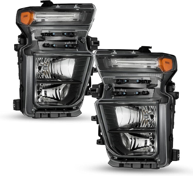 Pair Halogen Headlights with Bulb for 2024-2025 Chevy Silverado 2500HD 3500HD