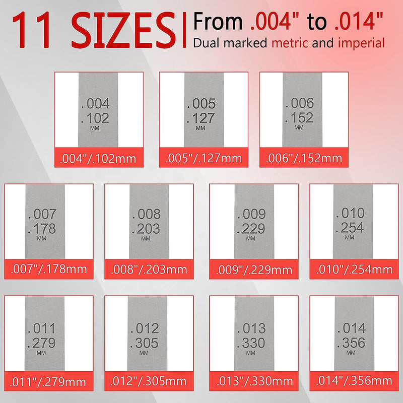 A308 Offset Valve Tappet 11-Blade Feeler Gauge Kit 0.004" To 0.014