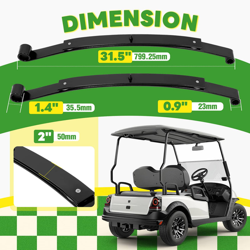 Rear Leaf Spring Kit Heavy Duty 2 Leaf for EZGO RXV 2008-Up Golf Cart Set of 2