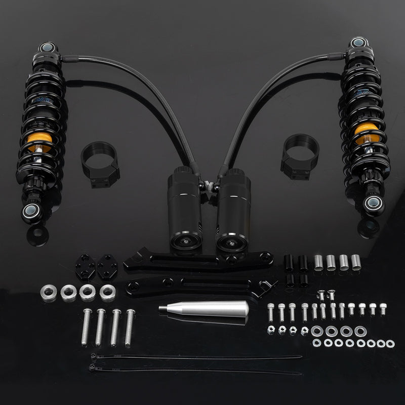 Upgraded Remote Reservoir Rear Suspension Shocks Set for Harley Road Glide