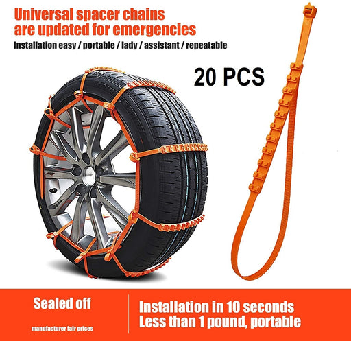 DURAFORCE Snow Tire Chain For Car Truck SUV Anti Skid Emergency Winter Driving 20 Pcs