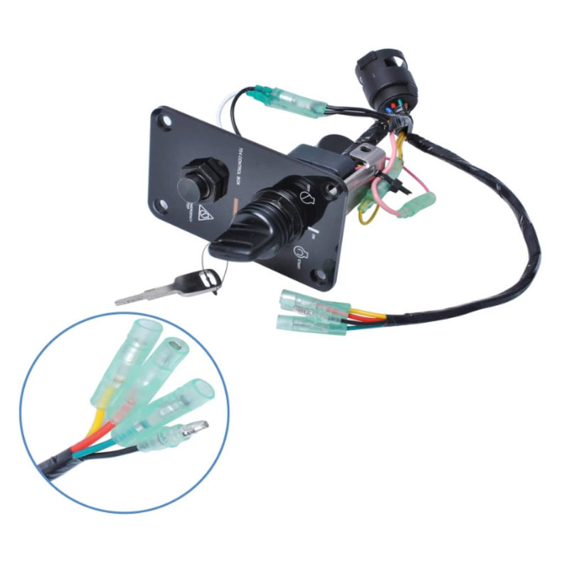 DURAFORCE 704-82570-12-00 Single Engine Key Switch Assembly Panel for Yamaha Outboard