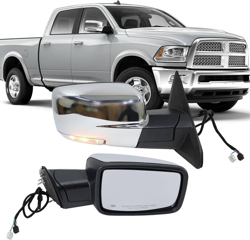 Chrome Power Folding Heated Right Mirror LED Signal for 2013-2019 Dodge Ram 1500