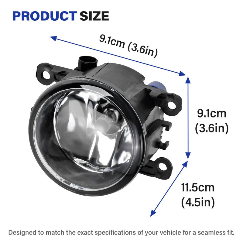 DURAFORCE Right+Left Fog Light W/Cover & Chrome Trim For Honda Pilot 2012 2013 2014 2015