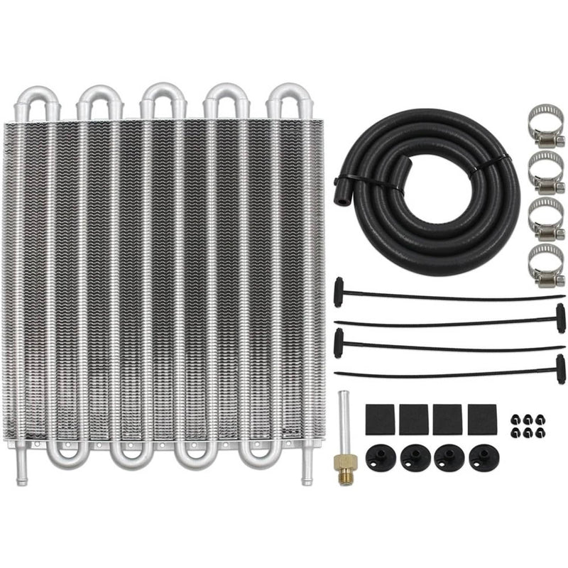 10 Rows Remote Transmission Oil Cooler Radiator Converter Kit Universal Aluminum