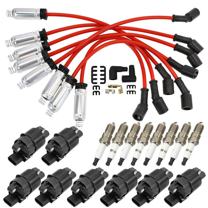 8 Set UF414 Round Ignition Coil Spark Plugs with Wire for Chevy Silverado Tahoe