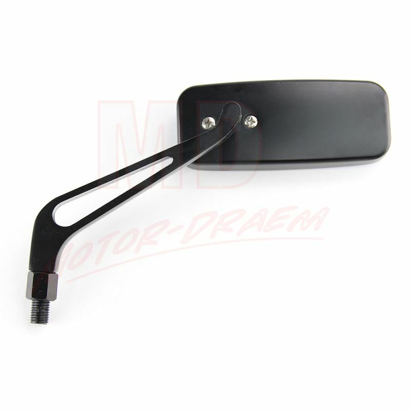 Black Rectangle Rear-View Mirrors for Harley Touring Road Glide Road King, 2x
