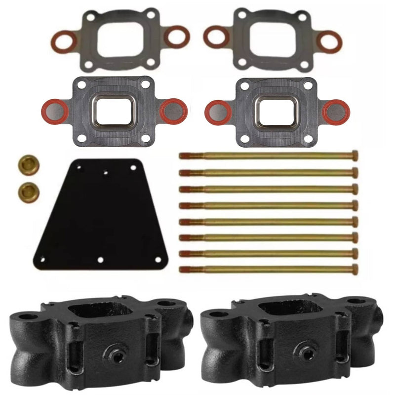 DURAFORCE 864929A4 3 Inch Dry Joint Exhaust Closed Cooling Spacer Kit for Mercruiser V6 V8