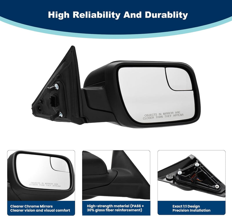 Power Mirror for Ford Explorer 2011-2015 Right Side Manual Fold Textured Black