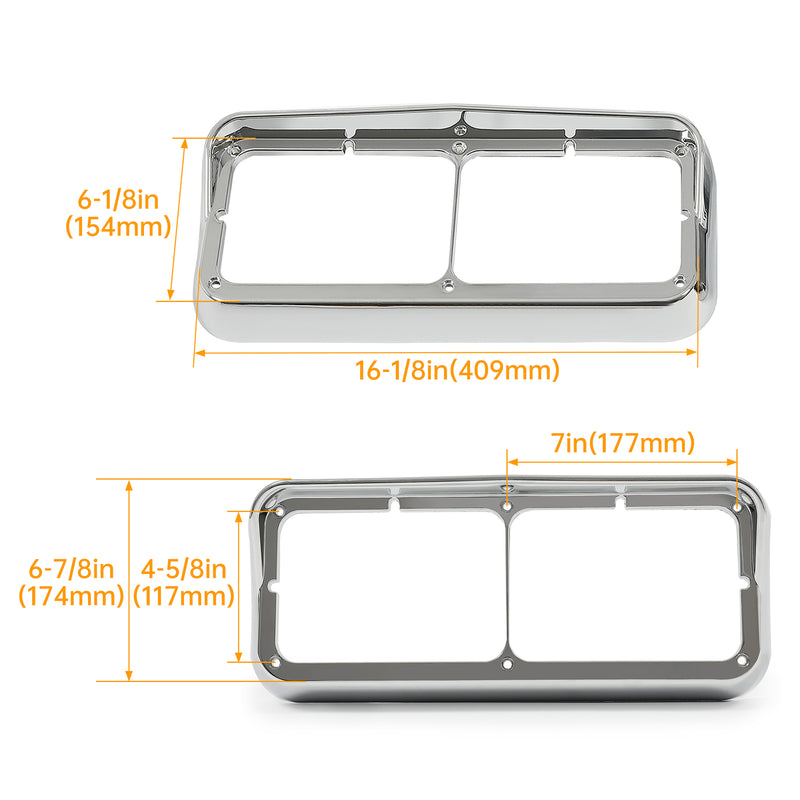 ABS Headlight Bezel Visor for Peterbilt 379 for Freightliner for Kenworth Truck