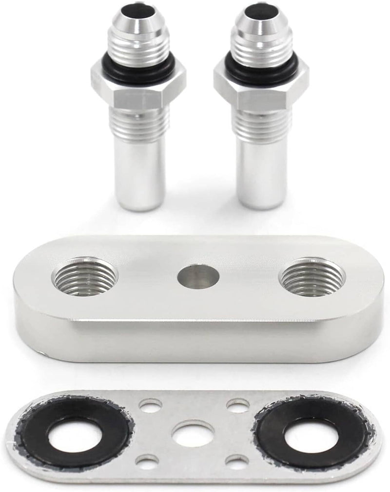 Transmission Cooler Line Adapter Plate with 6AN Fittings Seal 6L80E 6L90E 8L90E
