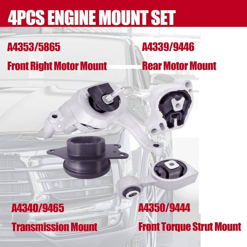 Engine Motor Transmission Mount Kit for Nissan Altima 2007-2015 L4 2.5L CVT