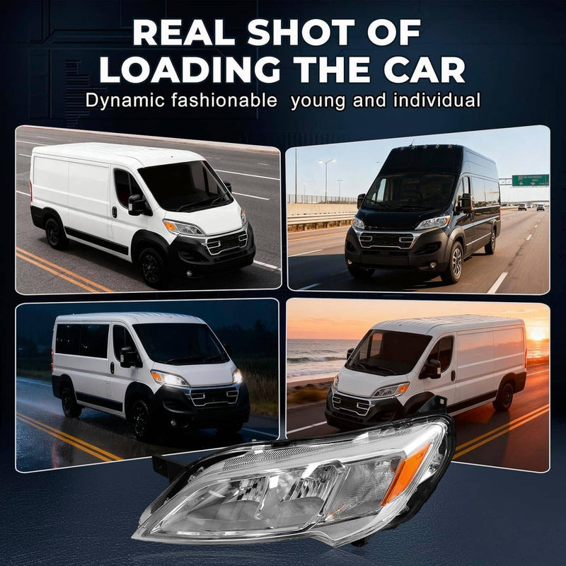 Left Right Headlight Halogen for Dodge Ram Promaster 1500 2500 2023-2026