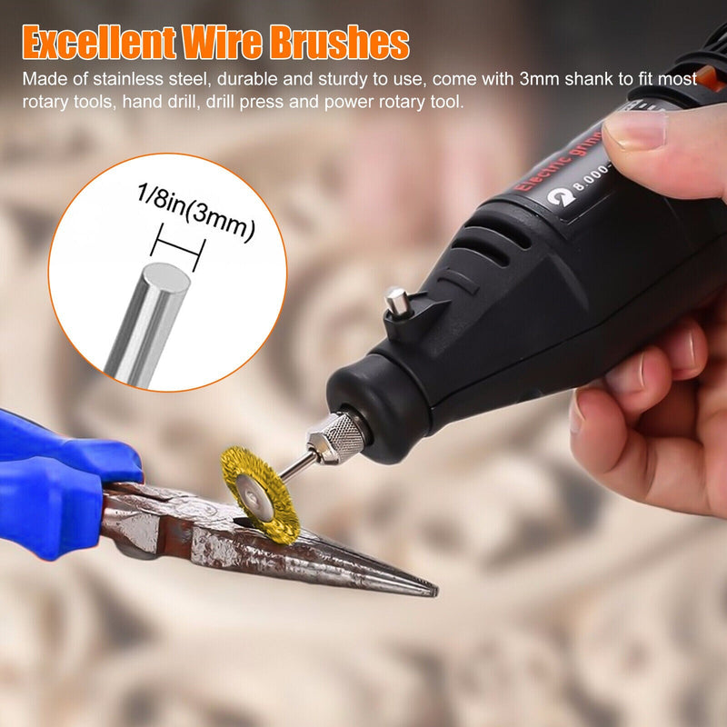45Pcs Wire Brush Wheel Cup Pen Brush Mix Set for Dremel Rotary Tool Die Grinder