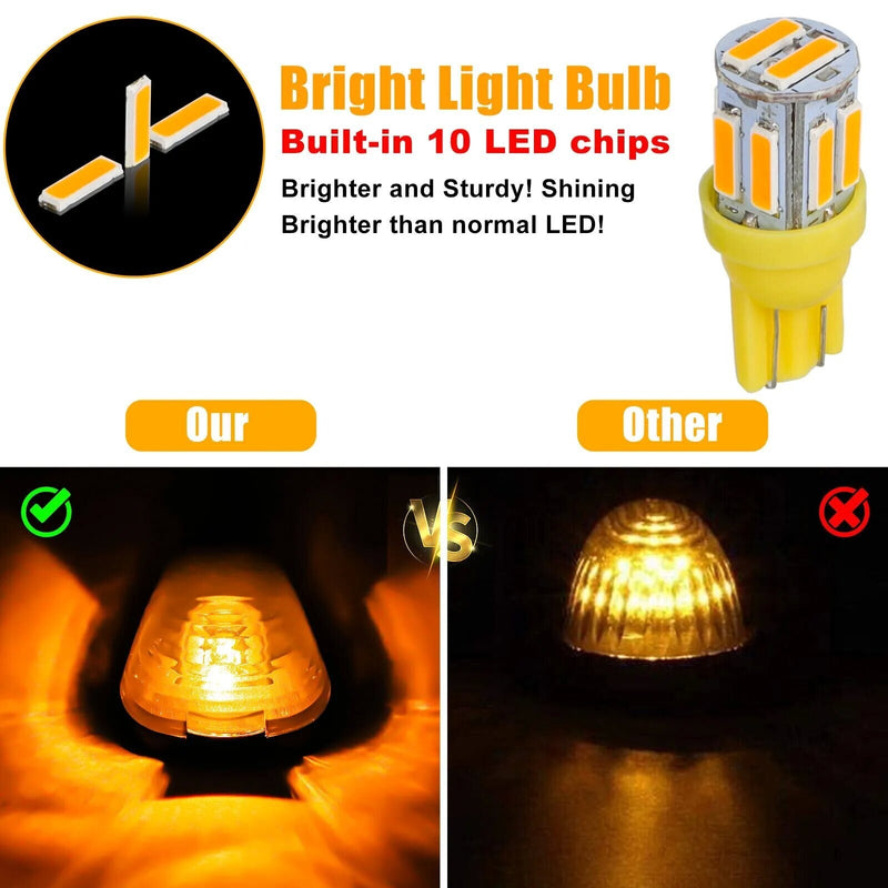 5Pcs Smoke LED Cab Roof Lights Marker Amber for Ford F-250 F-350 F450 Super Duty