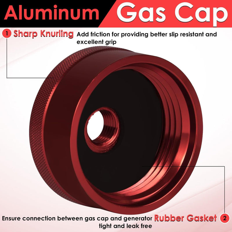 Extended Run Gas Cap Red Aluminum for Honda EU1000i EU2000i EU2200i EU3000i