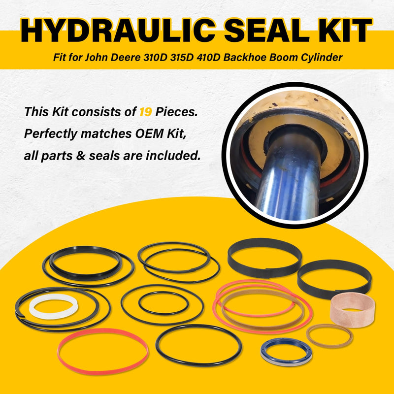 Hydraulic Seal Kit for John Deere 310D 315D 410D Backhoe Boom Cylinder