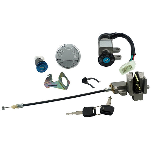 DURAFORCE Ignition Switch Key Lock Gas Tank Cap Set for GY6 50cc Scooter Moped