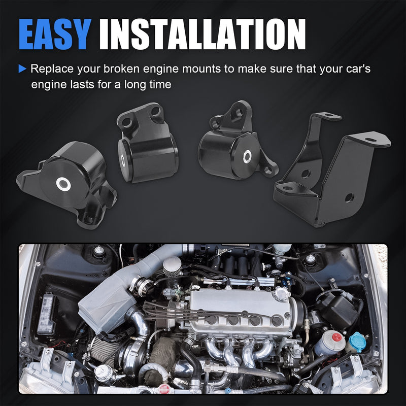 2-Bolt Engine Motor Mount Kit for Honda Civic 1996-2000 B/D-Series Billet Alumin