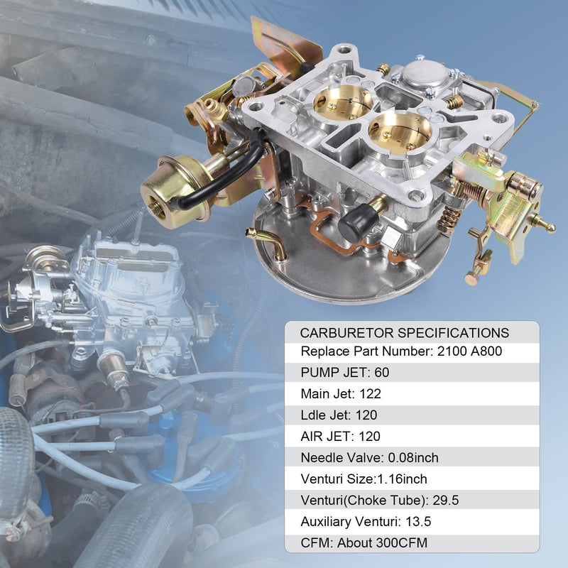 2150 Carburetor 2 Barrel for Ford 400 302 351 Cu Jeep Engine Carb 2100 Two