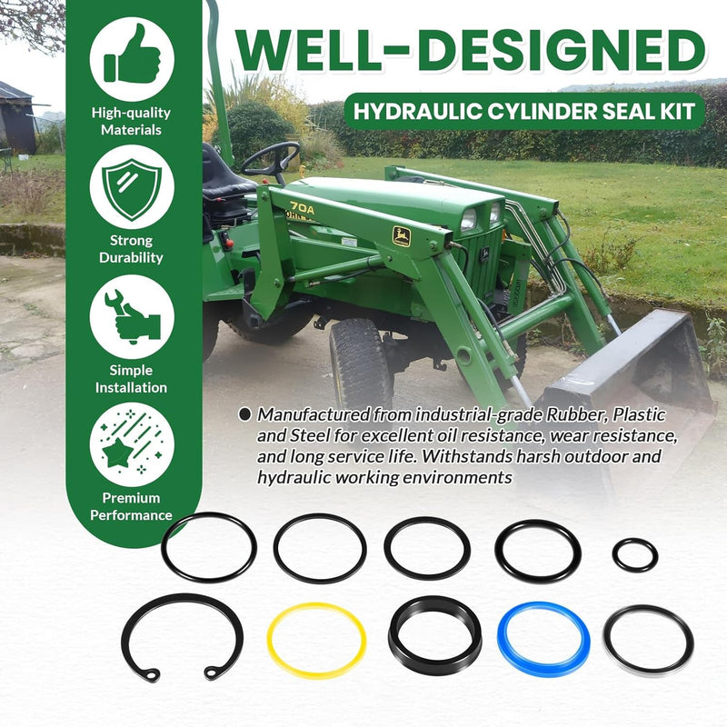 AM118391 Cylinder Seal Kit for John Deere 40 44 60 70 70A Loader 1-1/2” Bore