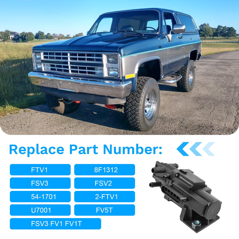 U7001 Fuel Gas Dual Tank Selector Valve 6 Port for Ford Chevy GMC Pickup Dodge