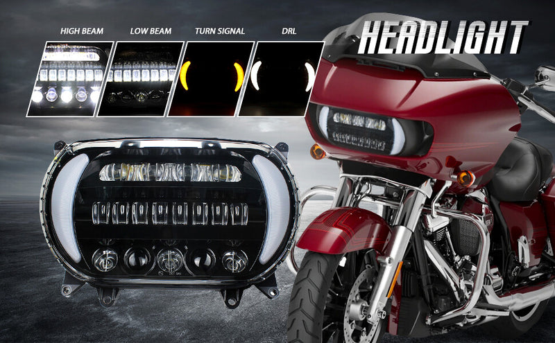 Plug&Play LED Headlight DRL High Low Beam for Harley Road Glide 2015-2024