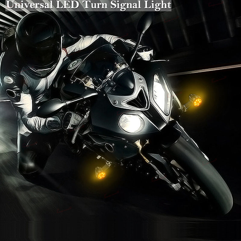 LED Turn Signal Indicators Dual for Sports Motorcycle Dirt Bike 4x Blinker