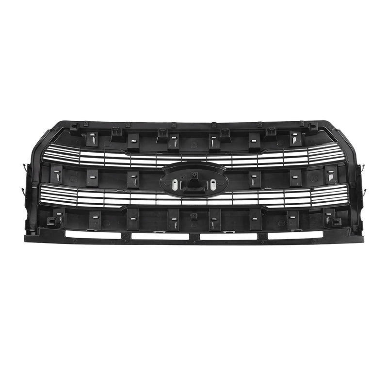 DURAFORCE For Ford F-150 2015-2017 Front Upper Grille+Bumper Face Bar End Side Gloss Black