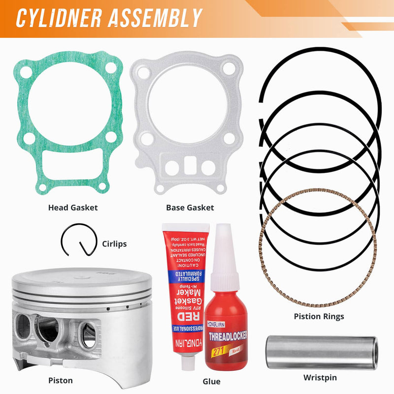 00-06 Honda Rancher TRX350 4x4 Cylinder Piston Gasket Top End Rebuild Kit