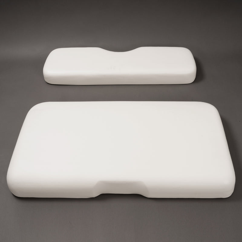 White Front Seat Bottom Cushion Backrest for EZGO RXV 2008-Up Golf Cart