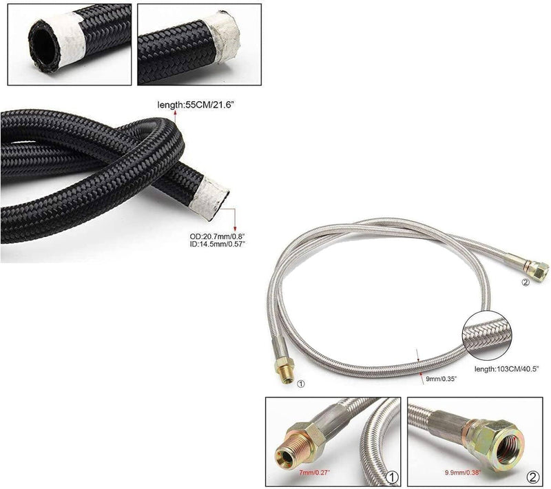 Oil Feed Line 10AN Oil Drain Return Fitting Kit for Turbo T3 T4 T6 GT45