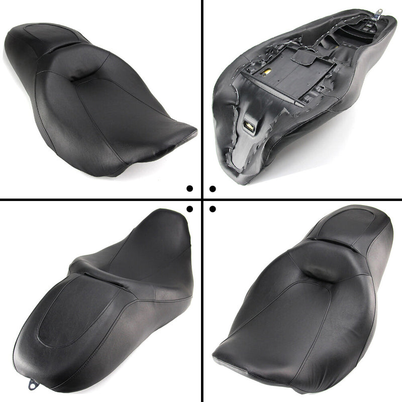 Driver Passenger Black Seat for Harley Touring Road King Street Glide 08+