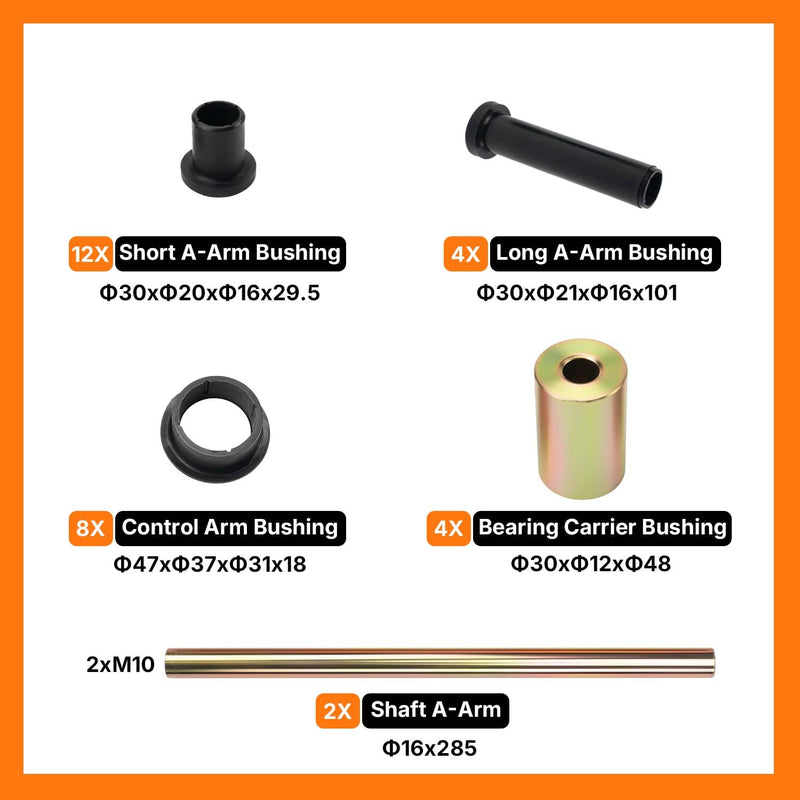 Rear Left Right A-Arm Bushing Shafts Bolts Kit for Polaris Sportsman 500 03-10