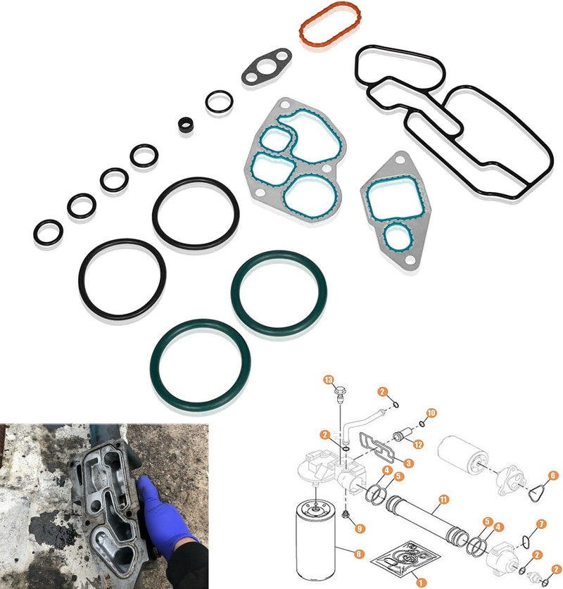 1823182C95 Oil Cooler Mounting Gasket Kit for International DT466E 1993-1997