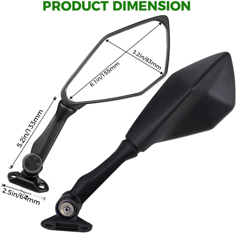 Rear View Side Mirrors for Kawasaki Ninja ZX6R 300R EX300 2013-2017 Pair