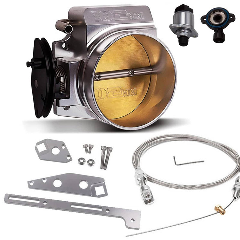 102mm 4 Bolt Throttle Body W/ TPS IAC Cable for GM Gen III LS1 LS2 LS6