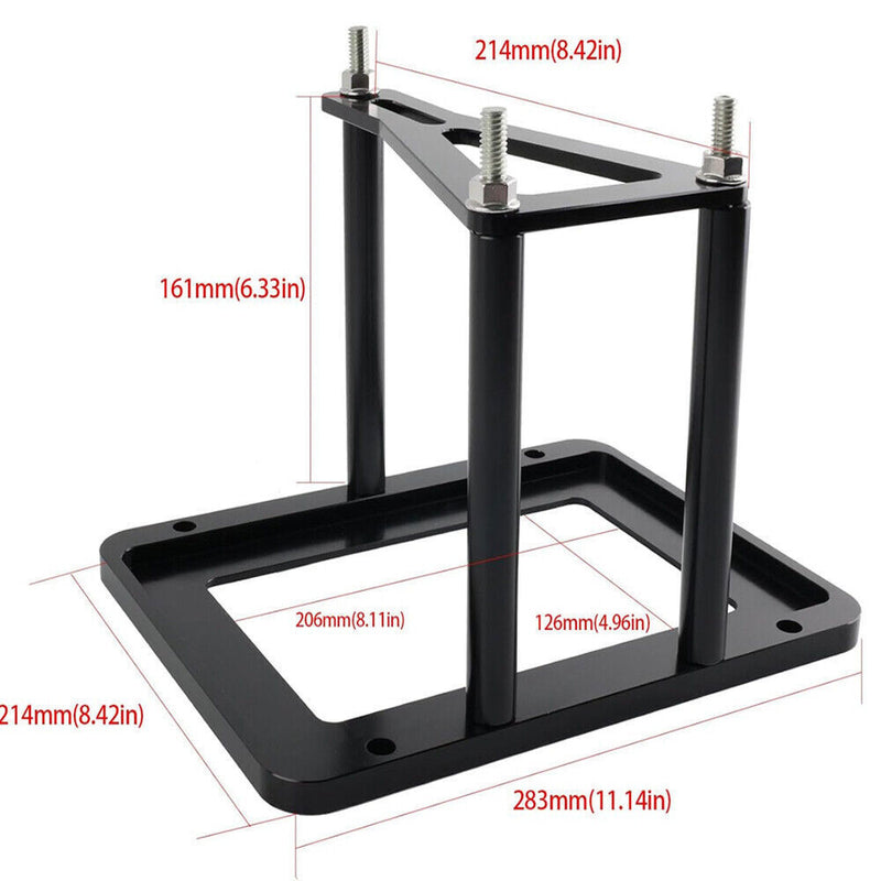 Aluminum Billet Battery Tray Hold Down Trunk Relocation Racing Mount Black