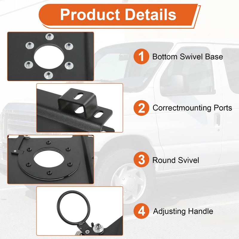 Passenger Seat Swivel Kit for Ford Econoline E150 E250 E350 E450 Front Right