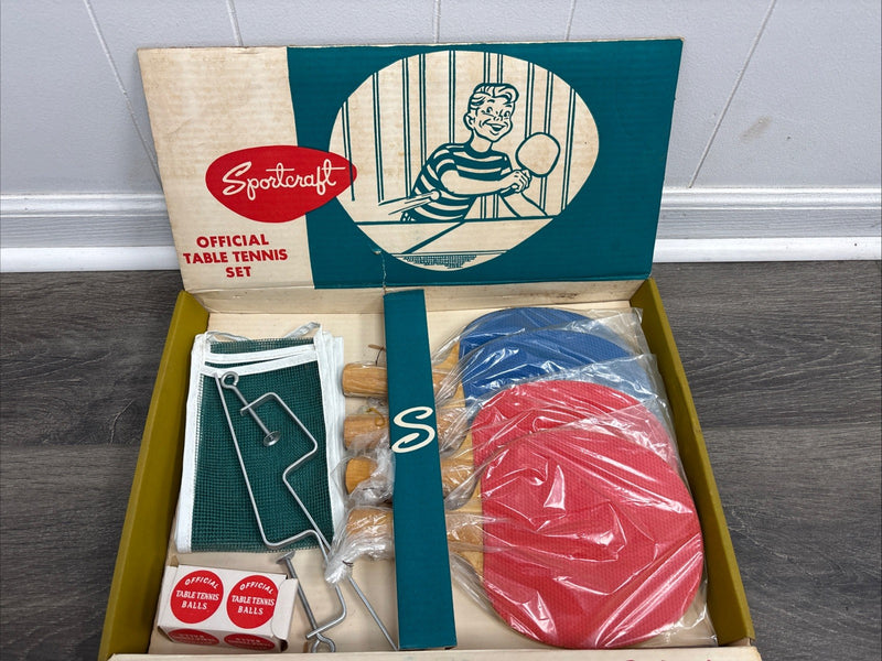 Table Tennis Ping Pong Set for Sportcraft with Net and Paddles 4 Piece