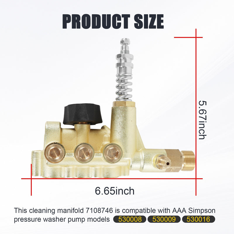 Manifold for AAA 530008 530009 530016 Pressure Washer Pump 7108746