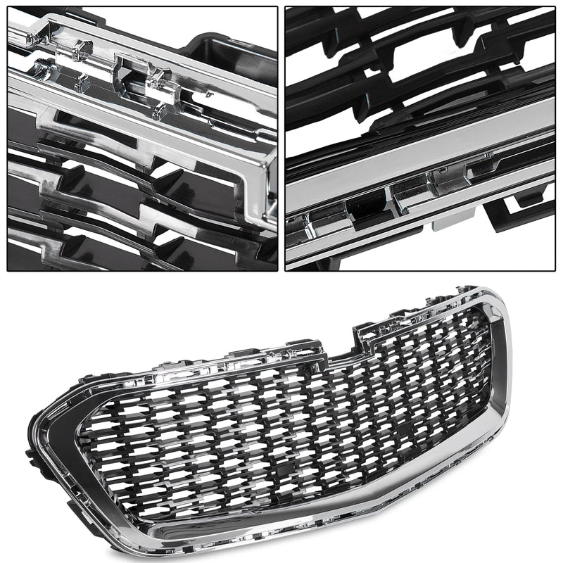 DURAFORCE Front Bumper Center Grill Chrome Grille for 2014-2016 for Chevrolet Malibu